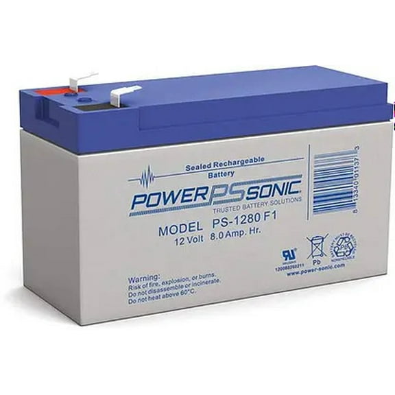 Power-Sonic PS-1280F1 12V 8Ah AGM Rechargeable Battery