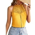 thumbnail image 4 of Gvmfive Women Halter Neck Lace Crochet Tank Tops Hollow Out Sleeveless Shirts, 4 of 5
