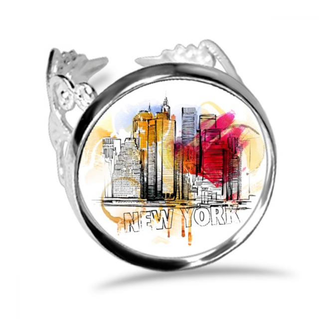 Anillo de compromiso de boda ajustable Unbranded dibujo a mano de Nueva York