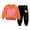 Orange, variant on ZACPNCV Toddler Boys Girls Sweatsuit Heart Print Solid Color Long Sleeve Sweatshirt and Sweatpants Spring Outfit Valentine's Day Gift Mint Green 12-18 Months