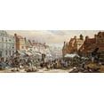thumbnail image 2 of Rayner, Louise 14x8 White Modern Wood Framed Museum Art Print Titled - Market Day, Ashbourne, Near Derby, 2 of 4