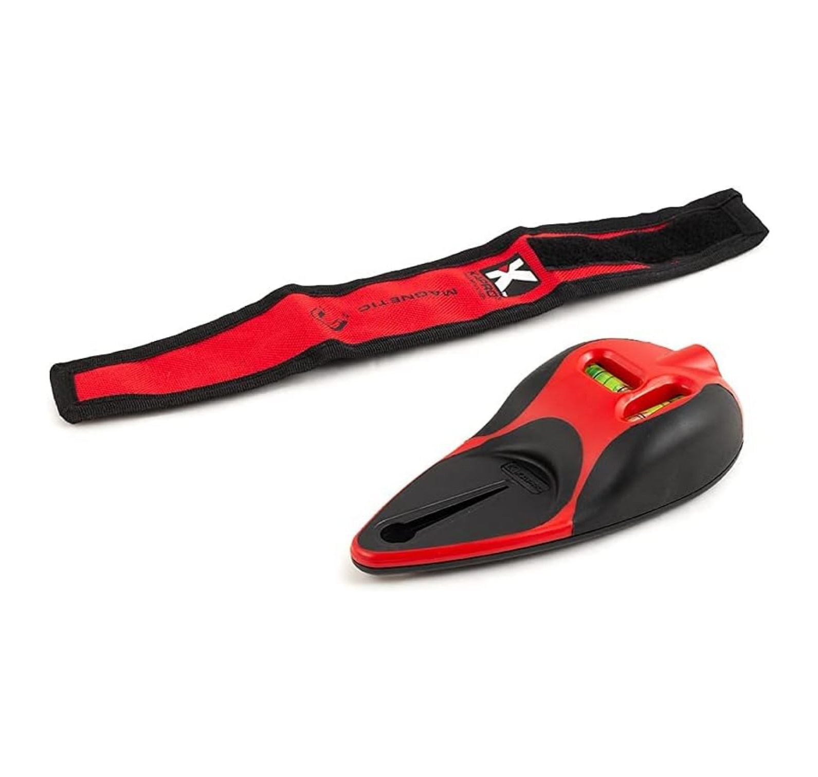 - 810 Prolaser Nail Gripper - Laser Level - with Magnetic Wristband, Built-in Nail Gripper & Pressure Activated On/Off - for Horizontal and Vertical Alignment - 20’ Range - Red