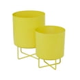 thumbnail image 6 of CosmoLiving by Cosmopolitan 16", 13"H Yellow Metal Planter (2 Count), 6 of 8