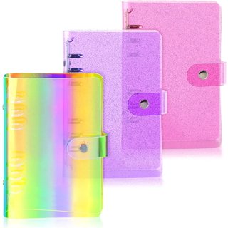 U Style Glitter 3 Ring Paper Binder, 1 Inch, Mess-Proof, Pink, 3005 
