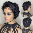 thumbnail image 1 of Pelucas De Pelo Corto Y Rizado, Pelucas Cortas De Cabello Humano Con Corte De Duendecillo Para Mujeres Negras Color Natural De Cabello Humano Brasileño Muyoka Hogar, 1 of 5