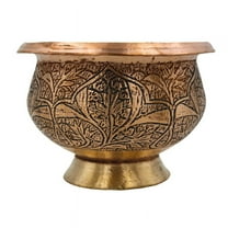 Kashmiri Copper Standing Bowl – A Luxurious Decorative Platter Featuring Artisanal Design, Ideal for Special Occasions
