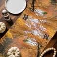 thumbnail image 6 of Fall Table Runner Thanksgiving Autumn Forest Table Runners Fallen Maple Leaves Tree Cotton Linen Dresser Scarf Kitchen Dining Table Decor for Fall Holiday Party Decor 13x90 Inch, 6 of 9