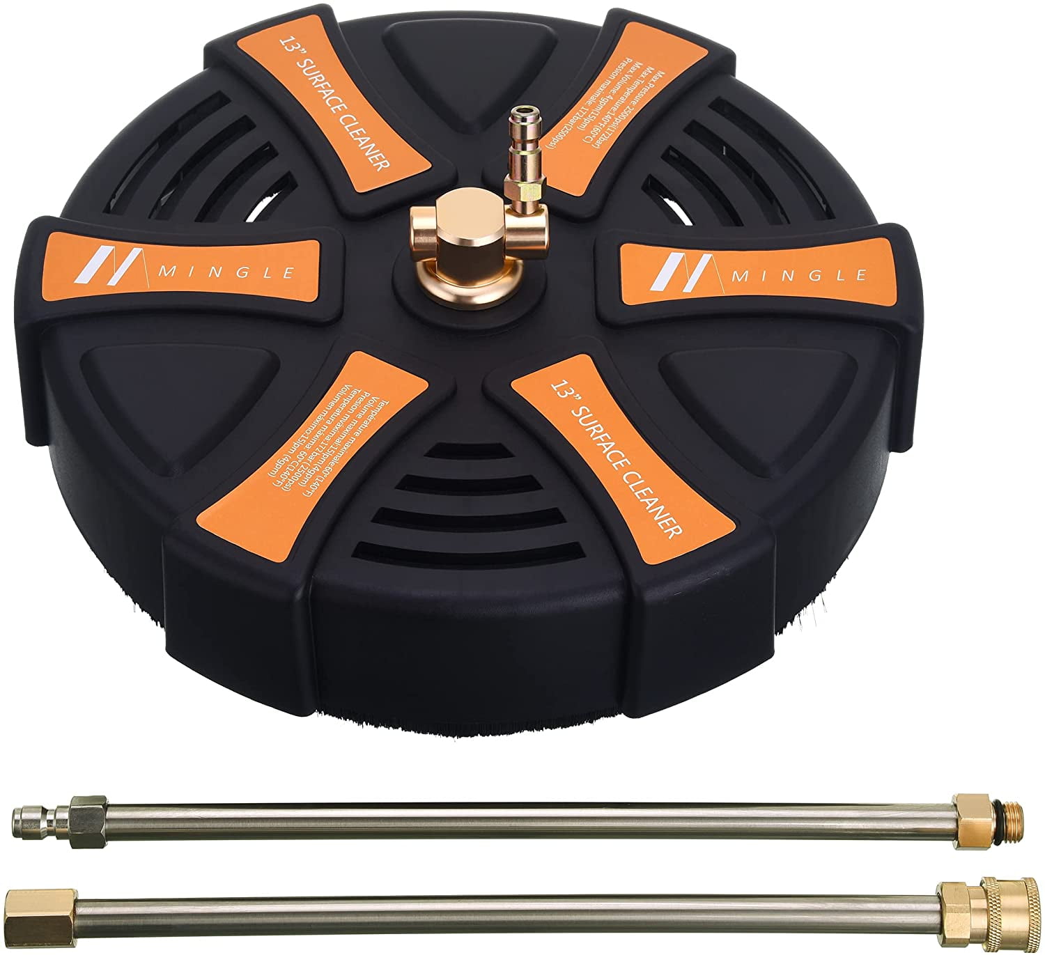 M MINGLE 13 inch Pressure Washer Surface Cleaner with 2 Extension Wand