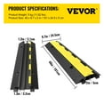 thumbnail image 4 of Cable Protector Ramp, 5 Packs 2 Channels Speed Bump Hump, Rubber Modular Speed Bump Rated 11000 LBS Load Capacity, Protective Wire Cord Ramp Driveway Rubber Traffic Speed Bumps Cable Protector, 4 of 6