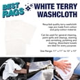 thumbnail image 2 of Arkwright Terry Cleaning Rags (10 lb Bag), Cotton Blend, Washcloth Sized 11x11 to 13x13, White, 2 of 6