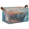 thumbnail image 2 of BZSMCE Collapsible Fabric Cube Storage Bins Flowers on Edges Design Pattern Storage Box, 2 of 8