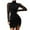 Black, variant on New Years Eve Dresses For Women Glitter Split Hems Contrast Mesh Turtleneck Wedding Dress