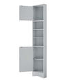 thumbnail image 5 of Tcbosik Corner Cabinet with Adjustable Shelves, 66.9" Tall Storage Cabinet with 2 Doors, Bathroom Cabinet for Living Room, Kitchen, Easy Assembly, Grey, 5 of 9