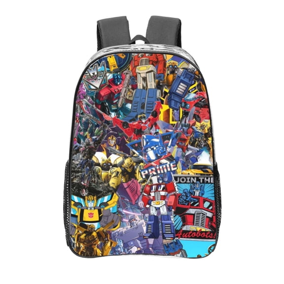 Transformers Clear Backpack 16 Inch Large Capacity PVC Transparent Laptop Bags for Adults, See Through Clear Bookbag for School Sports Work Travel College