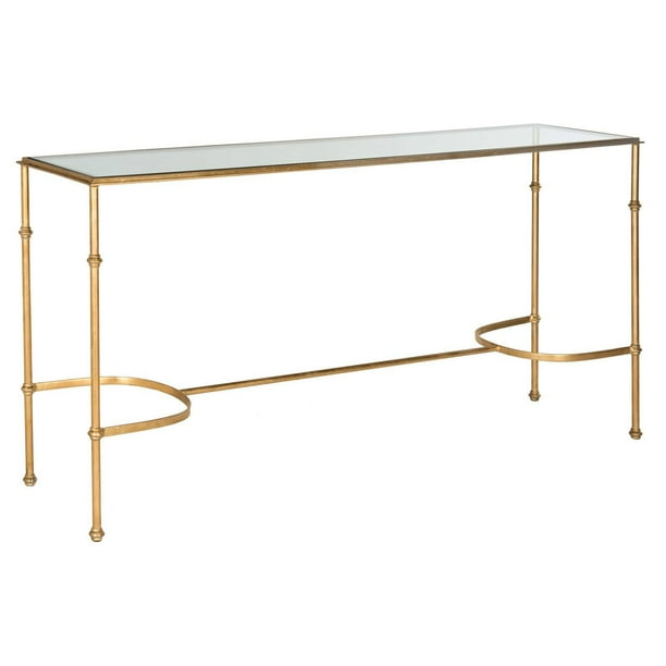 Safavieh Lucille Console Gold Tempered Glass Top Com Safavieh Lucille Console Gold Tempered, Safavieh Gold Console Table