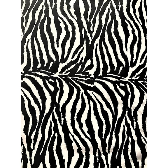 Zebra Black and White Poly Cotton Fabric - Sold By The Yard - 58" / 59"