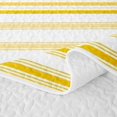 thumbnail image 5 of Castle Fairy Geometric Horizontal Stripe Bed Spread Queen 3pcs,Watercolor Thin Line Queen Coverlet Set,Gold Cream White,1 Quilt and 2 Pillowcases, 5 of 7