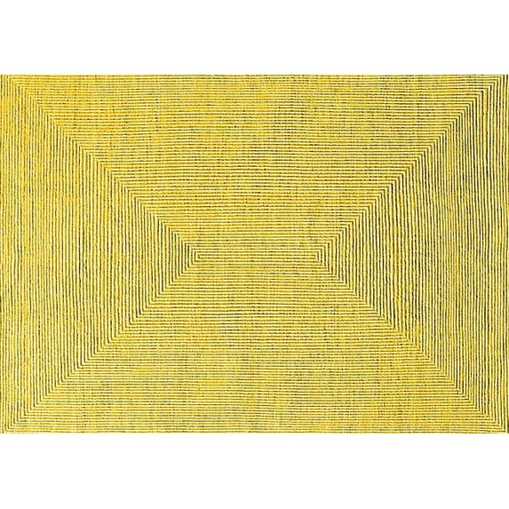 Ahgly Company Machine Washable Indoor Rectangle Oriental Yellow Industrial Area Rugs, 7' x 9'