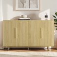 thumbnail image 2 of Hassch Buffet Cabinet with 4 Doors, Modern Credenza Storage Cabinet with Adjustable Shelves, 56.7 inch Sideboard for Kitchen, Living Room, Dining Room, Hallway, Wood Color, 2 of 8