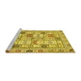 thumbnail image 2 of Ahgly Company Machine Washable Indoor Square Abstract Yellow Modern Area Rugs, 4' Square, 2 of 4