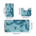 thumbnail image 3 of Clearance & Promo, Mixed Color Bath Mats, 3PC Set, Winter Bathroom Rugs for Toilet, Non-Slip, Machine Washable Holiday Joy | Nylon,Spandex, Blue, MATA, 3 of 9