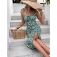 thumbnail image 4 of Women's Floral Print Tie Shoulder Split Thigh Sleeveless Boho Cami Dress, 4 of 6
