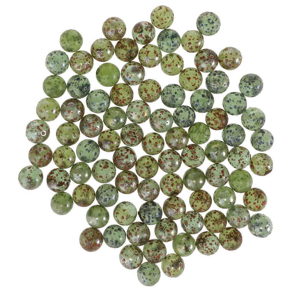 Set of 90 Green Clear Glass Marbles Bulk (16mm), Marble Run Accessory, Craft Toy, Party Favors