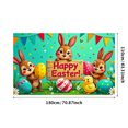 thumbnail image 2 of Cute Bunny Themed Easter Background Happy Easter Banner Party Decors Photography Props Easter Celebration Family Gatherings Egg Hunts Kids Parties, 2 of 7