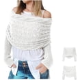 thumbnail image 2 of Dalrosia Scarf with Sleeves for Women, 2024 New Knitted Cable Wrap, Scarves with Sleeves Women, Lady Fashion Sleeve Wrap Scarf, 2 of 3