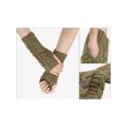 thumbnail image 3 of INSPIRE CHIC Women's Short Knitted Autumn Winter Fingerless Wrist Length Knit Gloves One Size Coffee Brown, 3 of 6