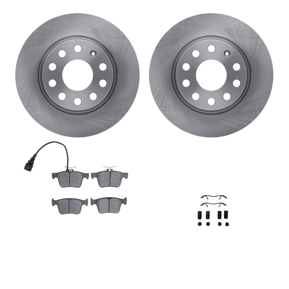 Dynamic Friction Company Rear Brake Rotors with 5000 Advanced Brake Pads includes Hardware 6512-74355
