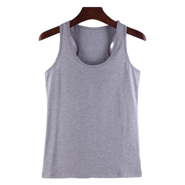Qarigey Chaleco de algodón para mujer, ropa recortada de moda de punto, camiseta transpirable fresca, camisas de fondo exterior de primavera, Prendas para la parte del cuerpo Gris 3XL Qarigey AP010463-30B
