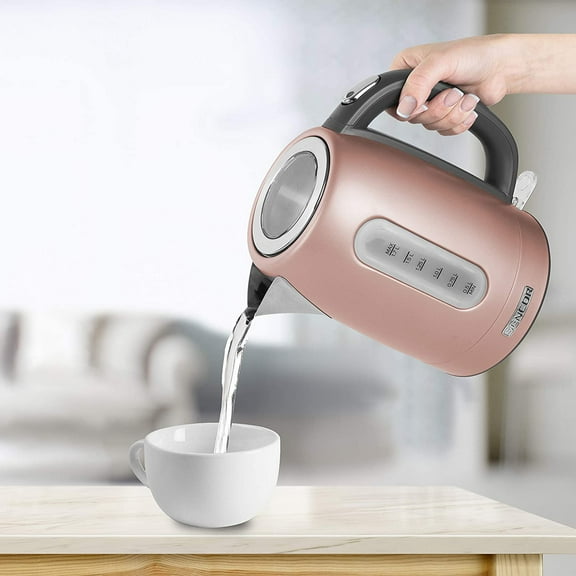 1.7L Electric Kettle with Lid Safety Lock, Stainless Steel,