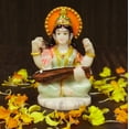 thumbnail image 6 of IBA Indianbeautifulart Goddess Saraswati With Veena Statue Idol Murti Spiritual Figurine Goddess Of Knowledge Showpiece Religious For Home & Office Table Décor-VF, 6 of 7
