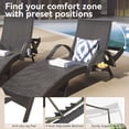 thumbnail image 3 of Euroco 80" Wicker Outdoor Chaise Lounge Chair Set of 2, Patio Rattan Reclining Chair with 4-Position Adjustable Back & Pull-out Side Table,Pool Lounge Chairs for Garden Beach Patio Poolside & Deck, 3 of 10