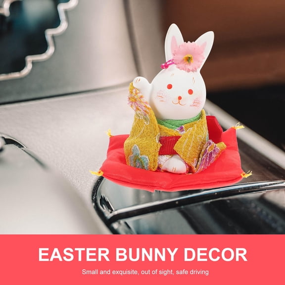 NICERIO Home Office Car Bunny Figurine Decor Rabbit Statue Assorted Colors for Dashboard