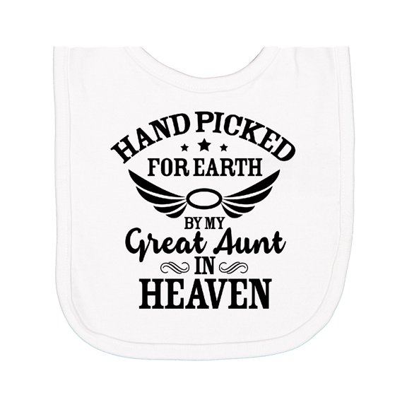 Inktastic Handpicked for Earth by My Great Aunt in Heaven Newborn Bib