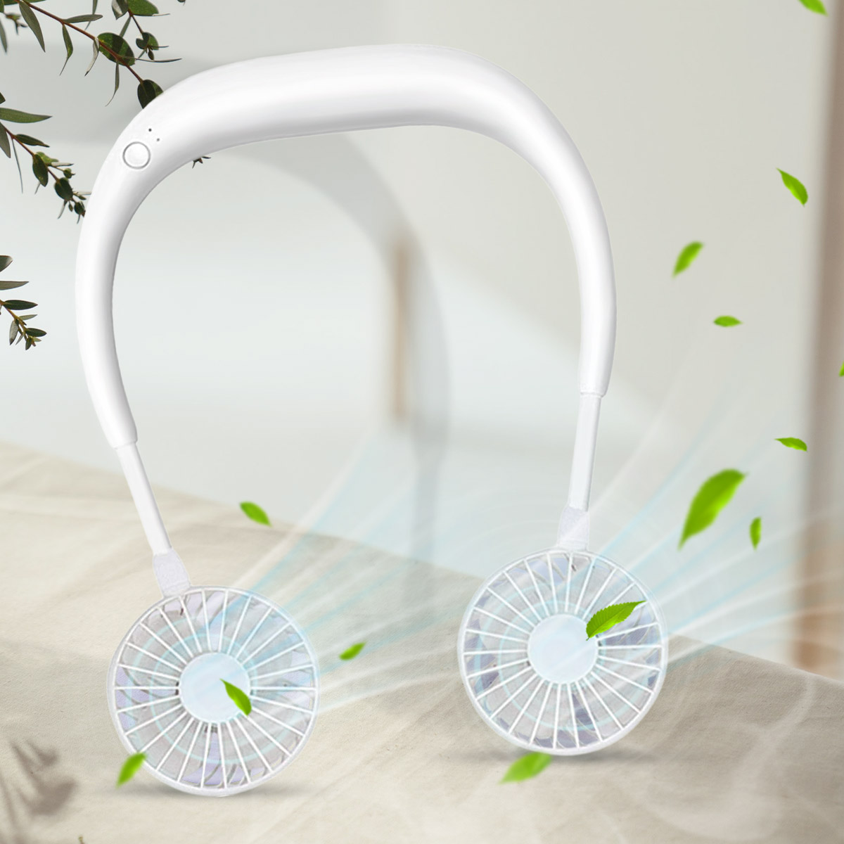 RNKR Portable Neck Fan, Hand Free Personal Hanging Neck Sports Fan USB