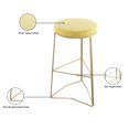 thumbnail image 3 of Meridian Furniture Tres Yellow Velvet Bar Stool, 3 of 4