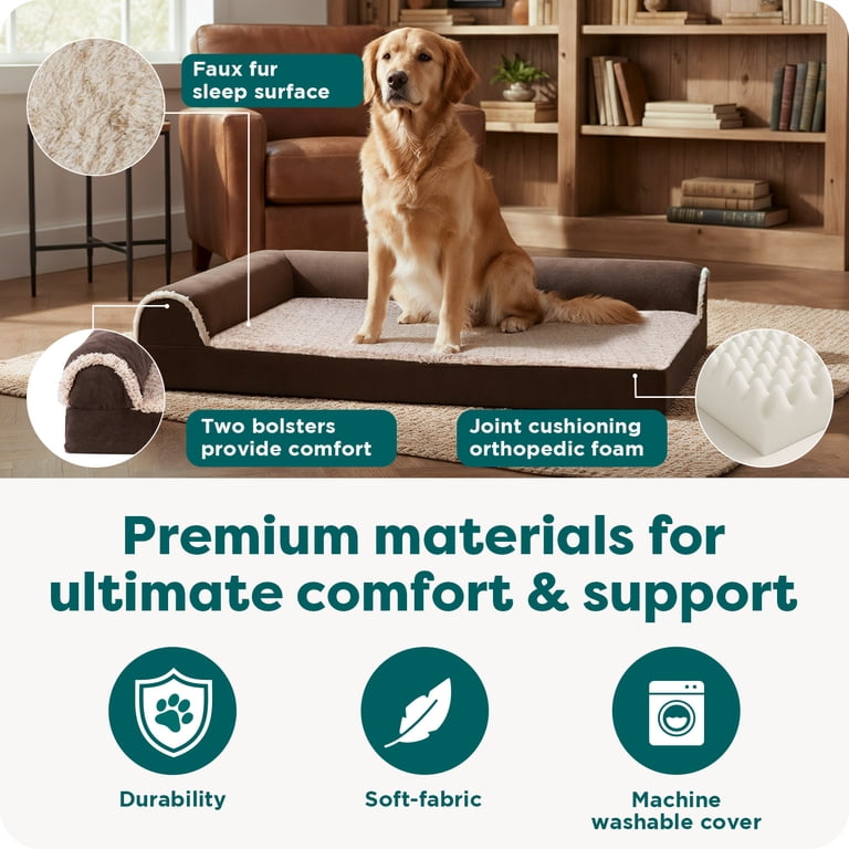 FurHaven Two-Tone Orthopedic Chaise Lounge Pet Bed, Jumbo photo 5