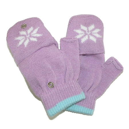 CTM® Girls' Stretch Convertible Fingerless Winter Mittens / Gloves