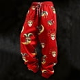 thumbnail image 3 of Ceisia Men's Red Carnival Mask Print Casual Pants Elastic Waist Drawstring Party Trousers Gifts, 3 of 4