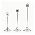 thumbnail image 2 of 3PCS Vintage Silver Taper Candlestick Holders for Table Decor, Tall Sturdy Metal Build, Fits Pillar Candles, Great for Wedding Fireplace & Dining Centerpieces, Ideal Housewarming Gift, 2 of 7