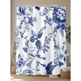 thumbnail image 4 of Vintage Dark Shower Curtain, Blue Flowers Leaf Hummingbird Rustic Waterproof Shower Curtain Set with 12 Hooks Lightweight Washable Fabric Shower Curtains for Bathroom 60x72 Inches, 4 of 6