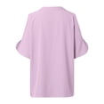 thumbnail image 4 of Summer New Solid Color V Neck Fashion Sleeved Blouse Women Short Sleeve Tops Set Shirt Women Short Sleeve T Shirt Womens Short Sleeve Raglan Tee Juniors Graphic Tops Loose Womens Tops Short Sleeve, 4 of 4
