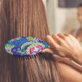 thumbnail image 4 of Floral Aesthetic Hair Brush with Geometric Boho Pattern, Soft Cushion Paddle Brush for Thick Curly Straight Hair, Artistic Design Gift Comb, 4 of 7