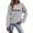 Grey, variant on CAIVO Womens Crew Neck Sweatshirts Casual Long Sleeve Graphic Letter Printed Shirts Pullover Tops For Women Breathable Stretch Fall Streetwear