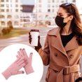 thumbnail image 4 of TureClos 1 par de guantes de invierno para mujer, guantes gruesos para mujer, tejido artesanal para mantener el calor, cubierta para los dedos, accesorio de ropa para uso al aire libre, color rosa TureClos JD731879268, 4 of 7