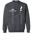thumbnail image 2 of OXI Crewneck Sweatshirt - Stop You're Under a Rest,Basic Casual Sweatshirts for Men's and Women Fleece Sweatshirt Long Sleeve- Charcoal X-Large, 2 of 2