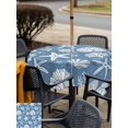thumbnail image 5 of Outdoor Tablecloth with Umbrella Hole for Patio/Picnic/Party/Camping, Starfish Sea Blue Coastal Waterproof Table Cloth Square Cover Washable, Summer Nautical Shell Beach (60"x 60"), 5 of 9